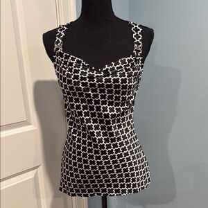 Whit House Black Market Geometric Print Top, Size XS